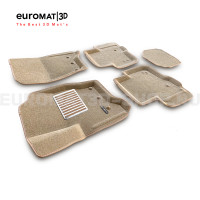 Текстильные 3D коврики Euromat3D Lux в салон для Land Rover Discovery IV (2010-2016) № EM3D-003100T Бежевые