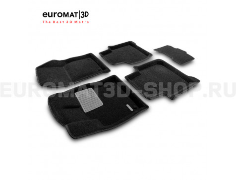 Текстильные 3D коврики Euromat3D Premium в салон для Skoda Kodiaq (2017-2024) № EMPR3D-004512