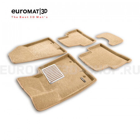 Текстильные 3D коврики Euromat3D Lux в салон для Kia Sportage (2016-2022) № EM3D-002927T Бежевые