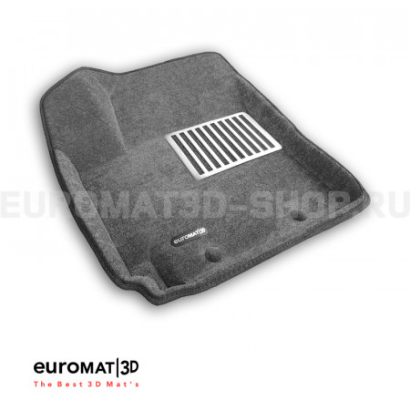 Текстильные 3D коврики Euromat3D Lux в салон для Hyundai Creta (2021-) № EM3D-002712G Серые