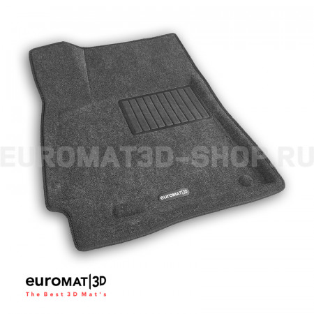 Текстильные 3D коврики Euromat3D Business в салон для Kia Cerato (2018-) № EMC3D-002903G Серые